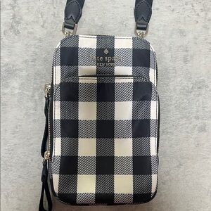 Kate Spade Plaid Black and White Crossbody Bag